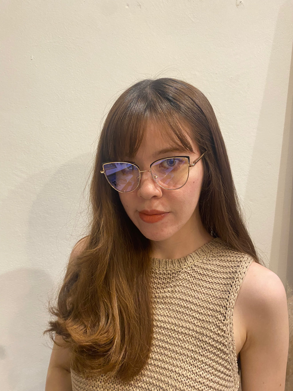 Lentes Cat Eye Gold con Mini Triangulos Negros