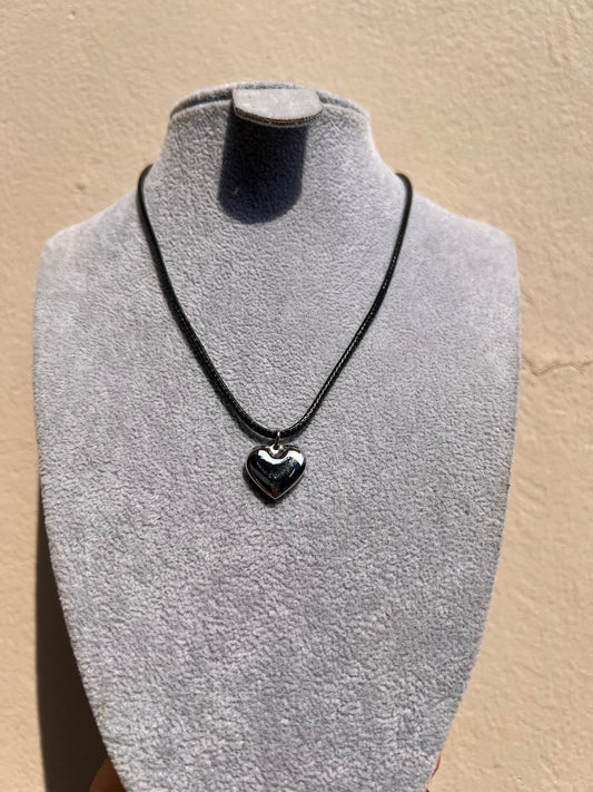 Chocker Negro Corazón Silver Small