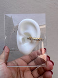 Earcuff Gold Textura con Brillante