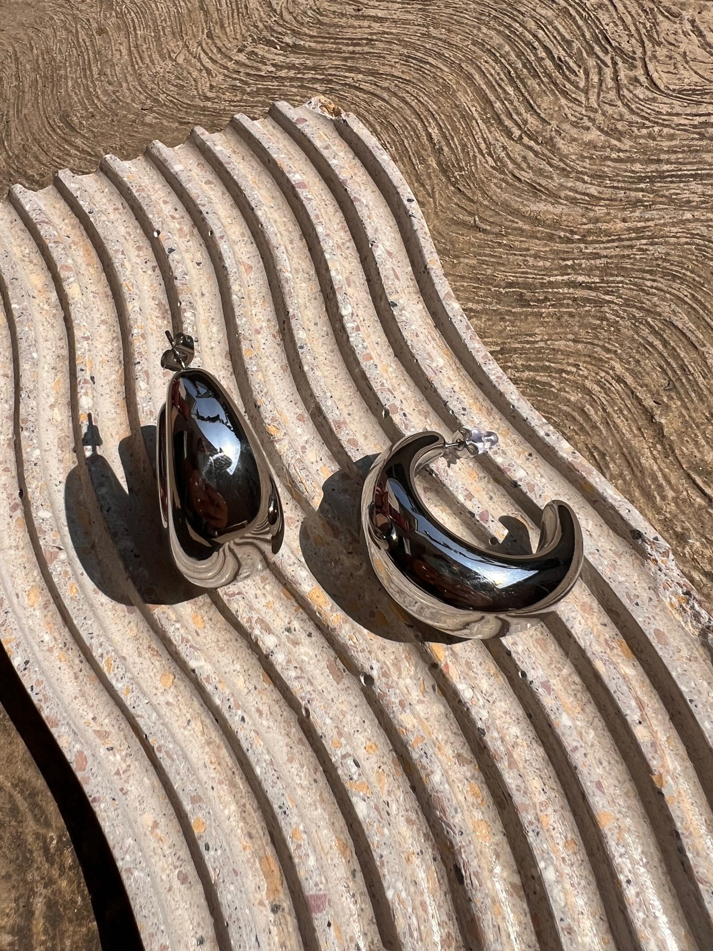 Hoops XL silver shine