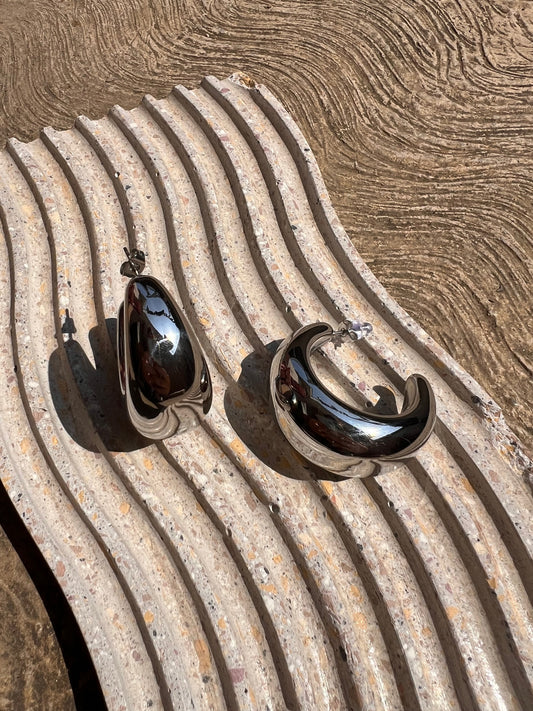 Hoops XL silver shine