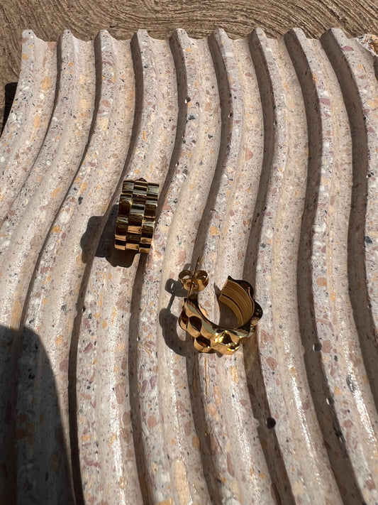 Hoops tipo rolex gold pequeña