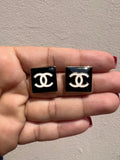Studs CHANEL Square B&W New