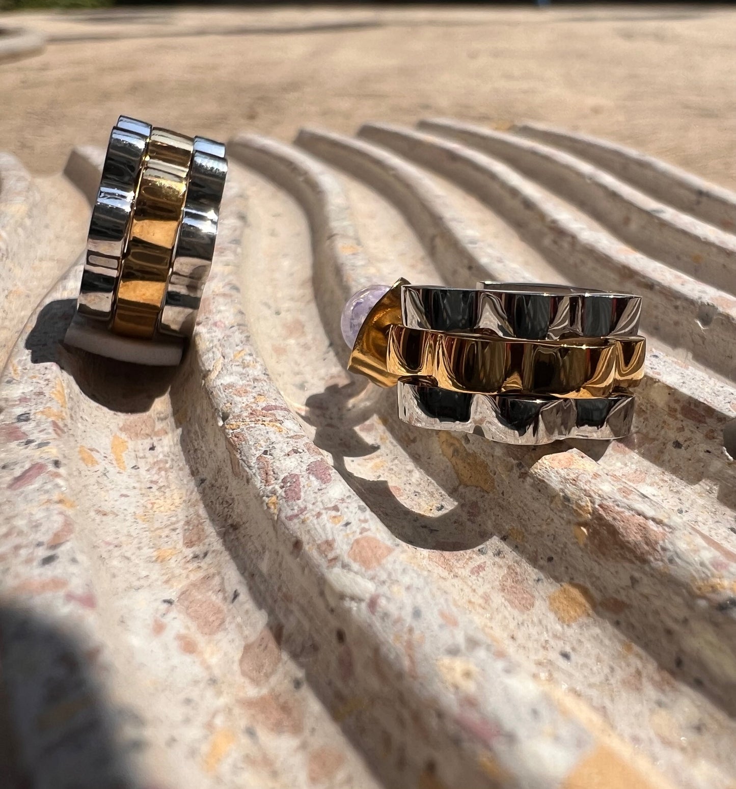 Hoops tipo rolex gold & silver pequeñas