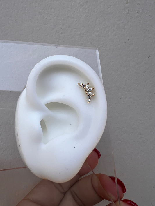 Piercing tiara gold curva shine