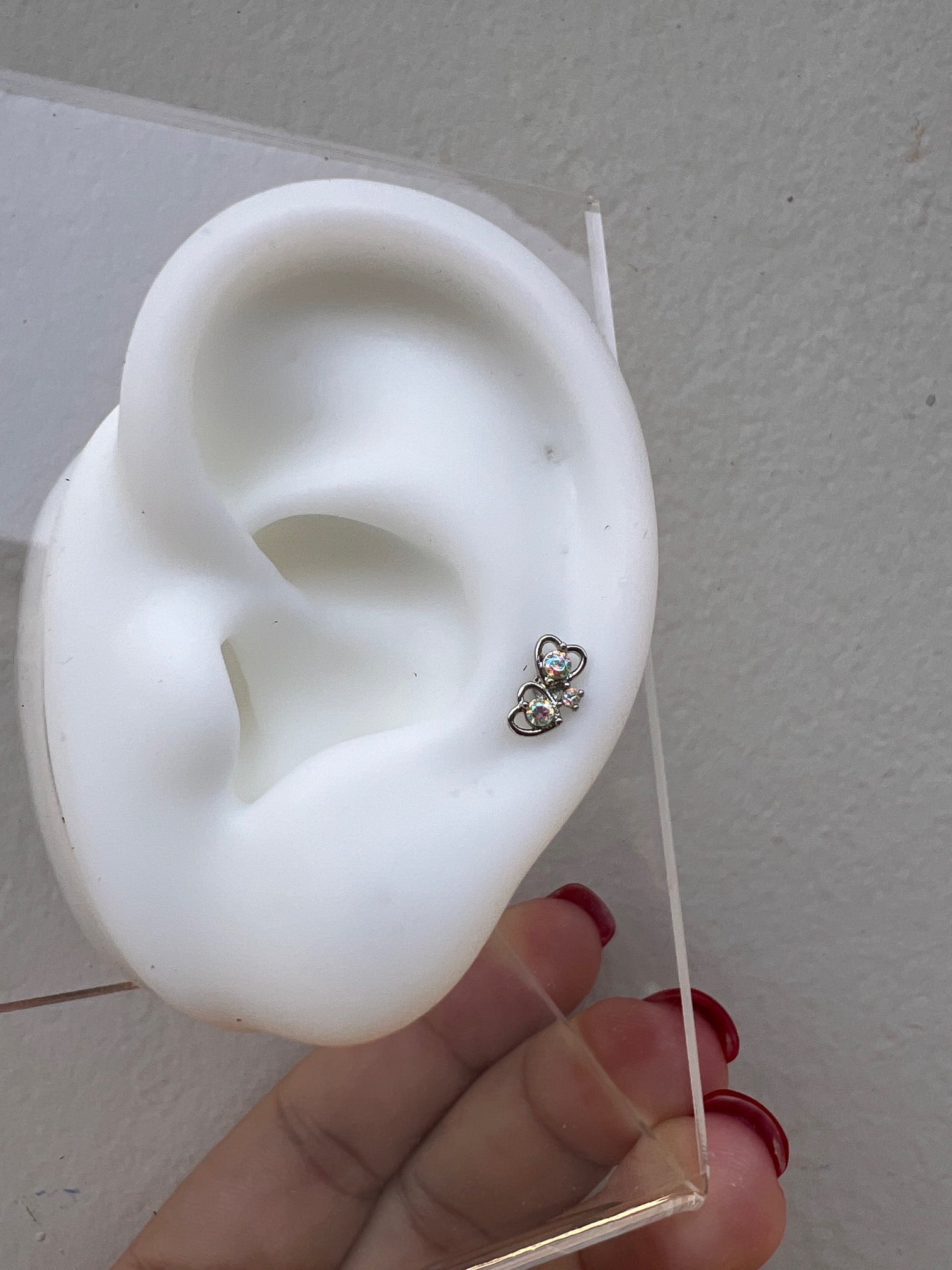 Piercing Silver Corazoncitos Tornasol