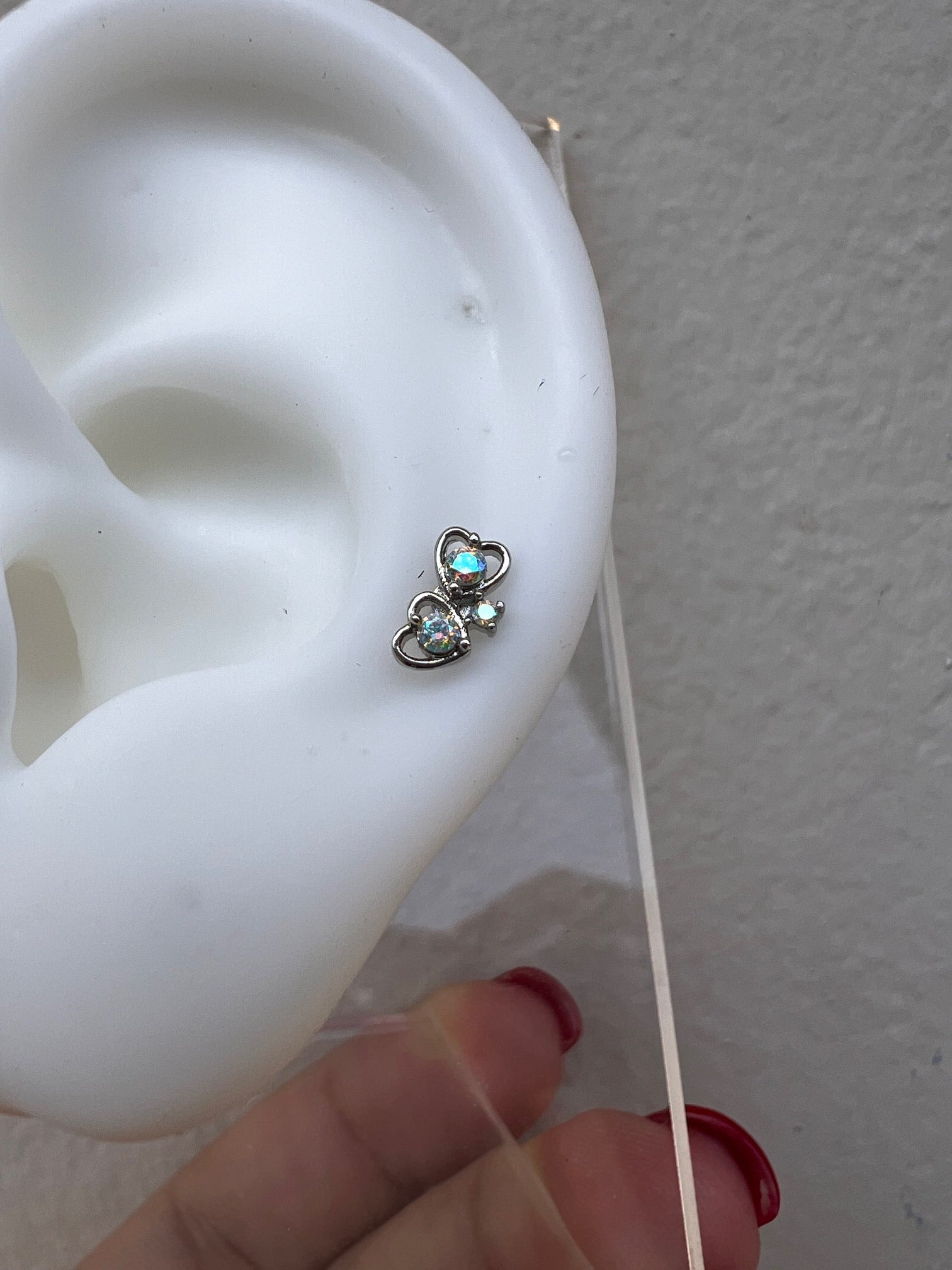 Piercing Silver Corazoncitos Tornasol