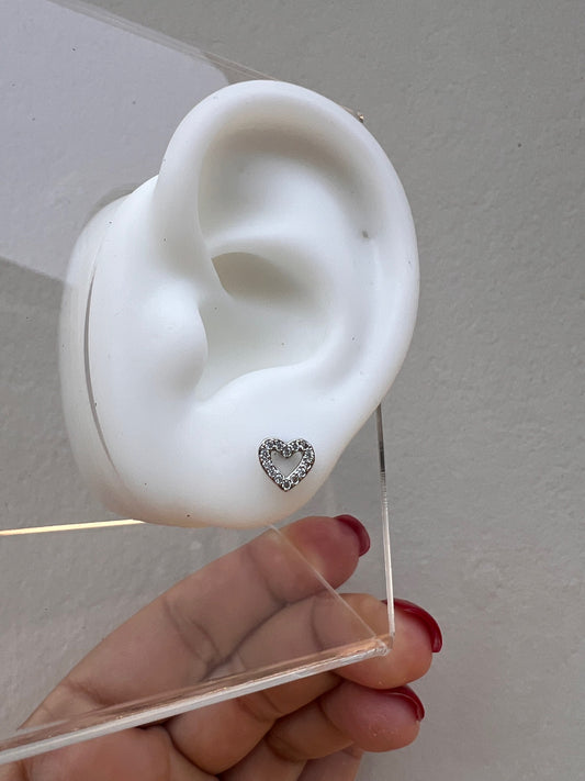 Piercing heart silver clasico
