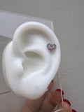 Piercing Silver Heart Pink & Clear