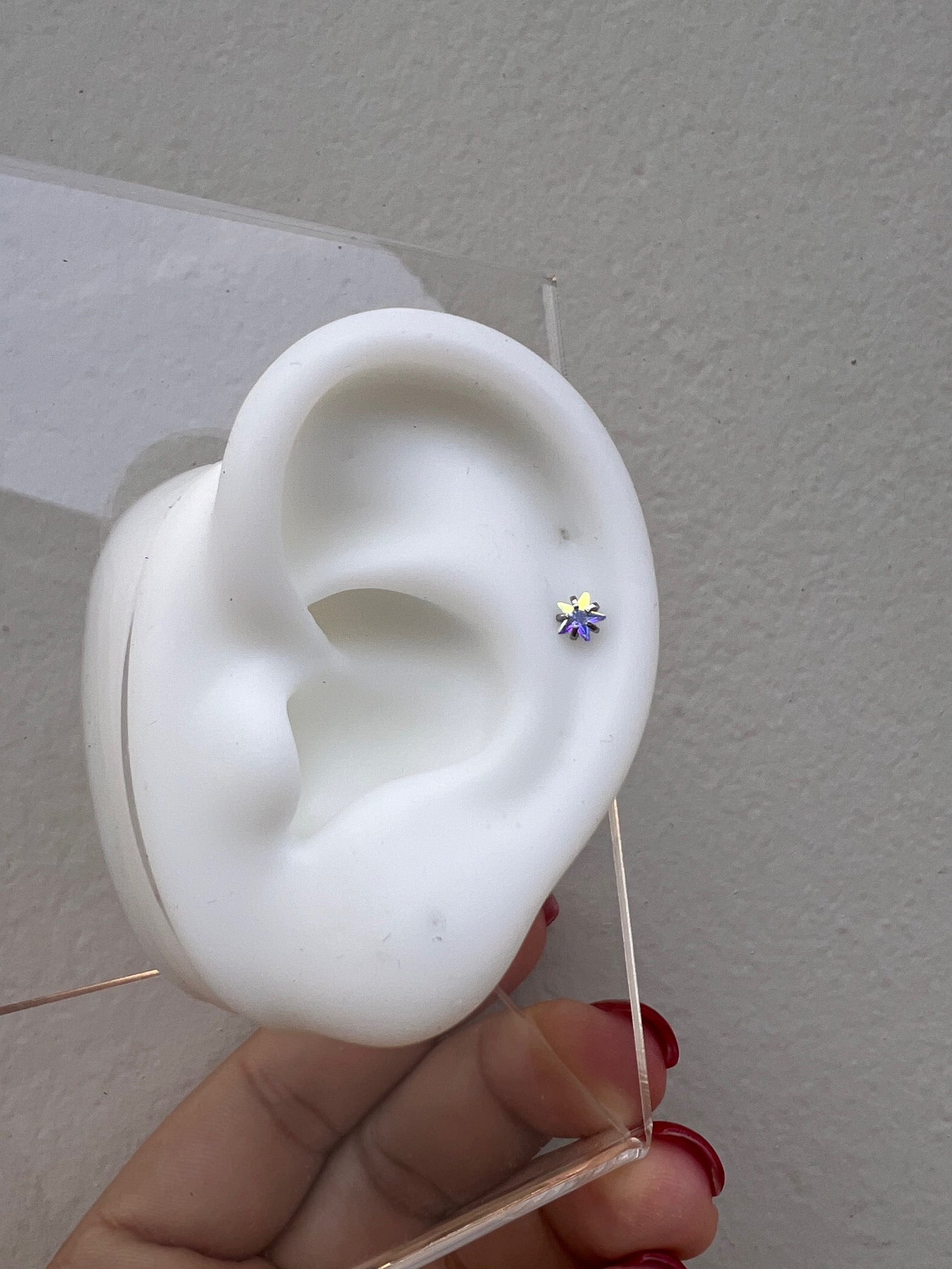 Par Piercings silver estrella tornasol Gde