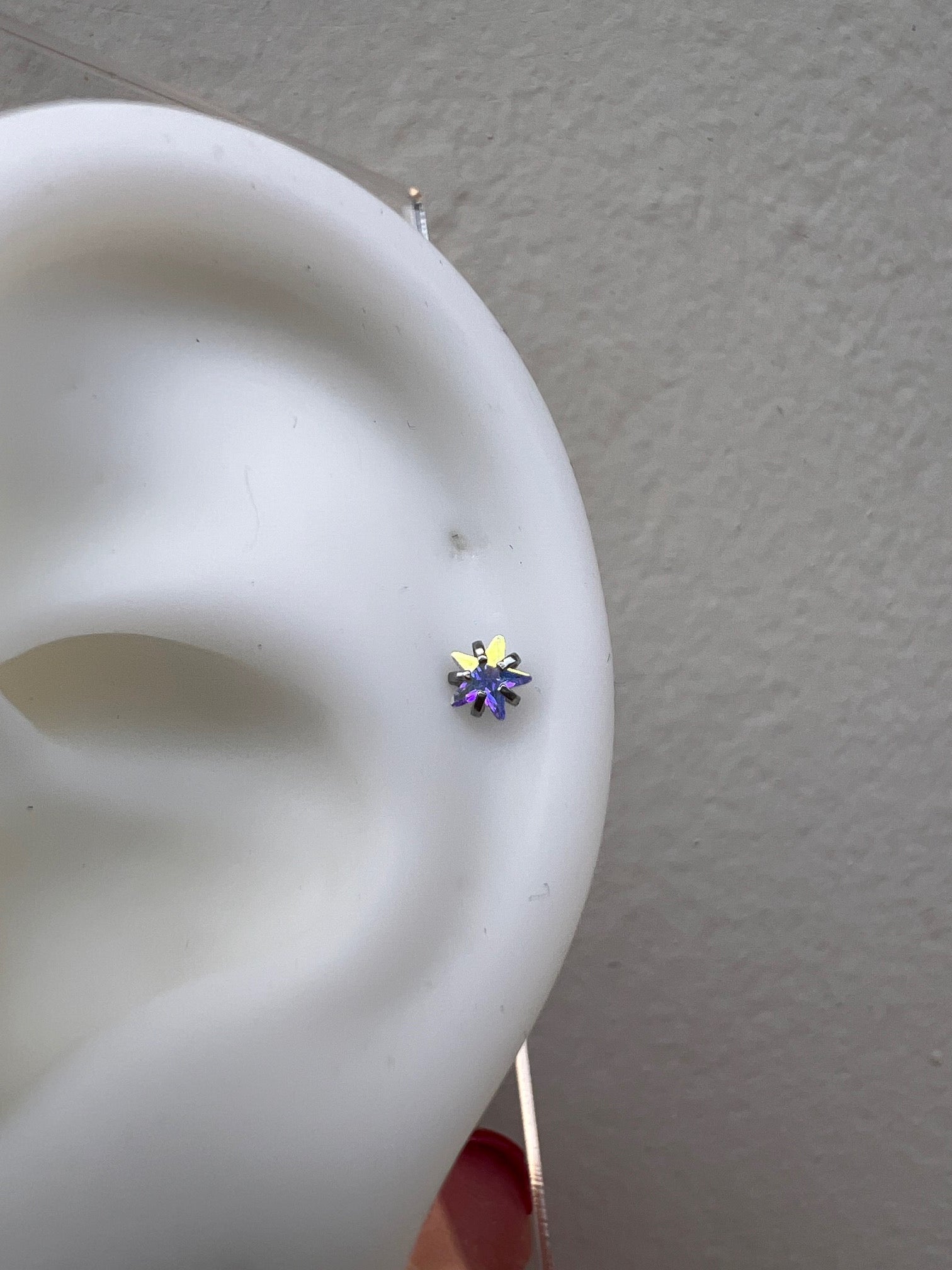 Par Piercings silver estrella tornasol Gde