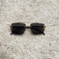 Lentes Tipo Cartier Rectangulares Negros Pata Madera