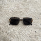 Lentes Tipo Cartier Rectangulares Negros Pata Madera
