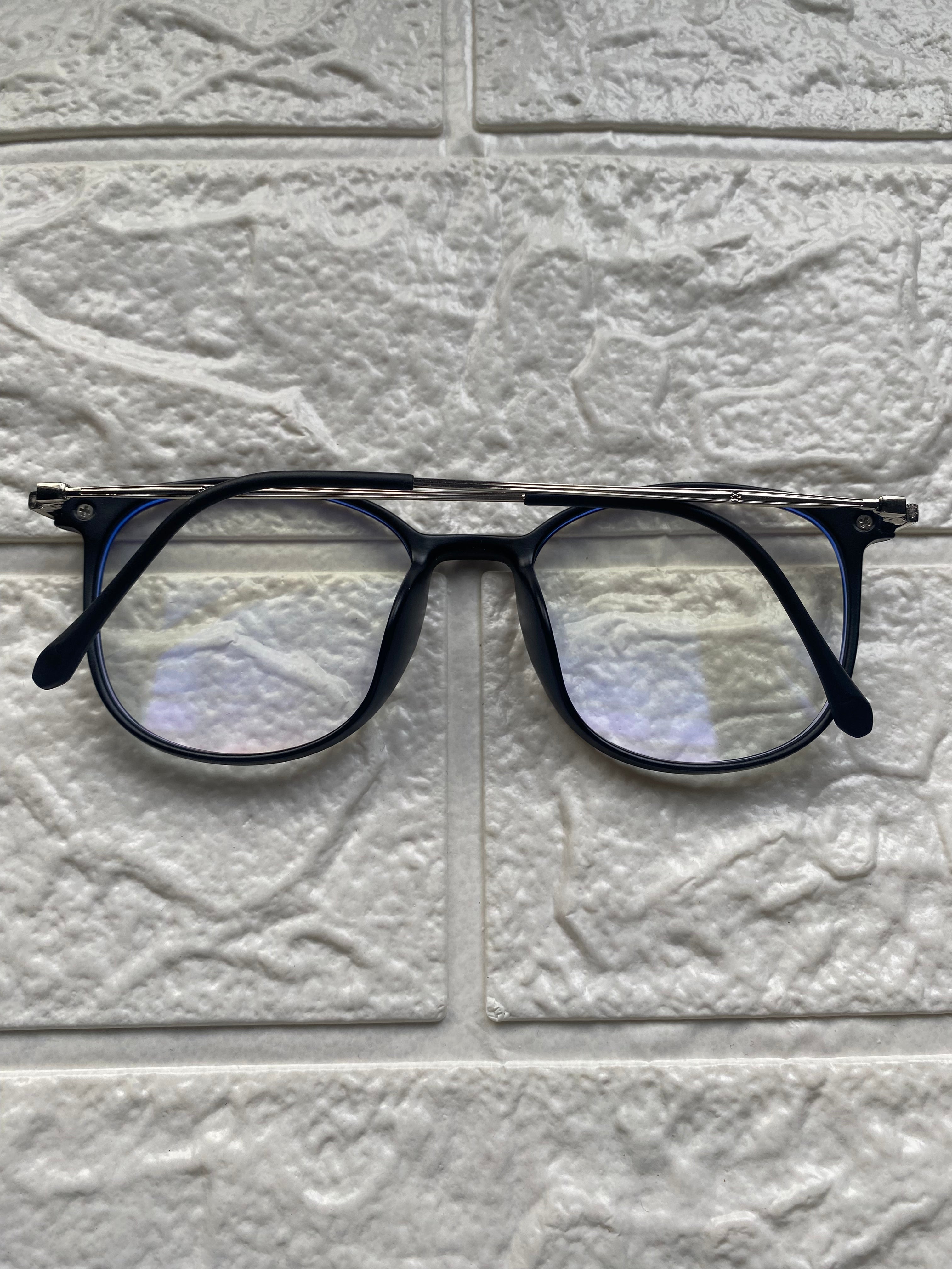 Lentes Semiredondos Negros y Silver
