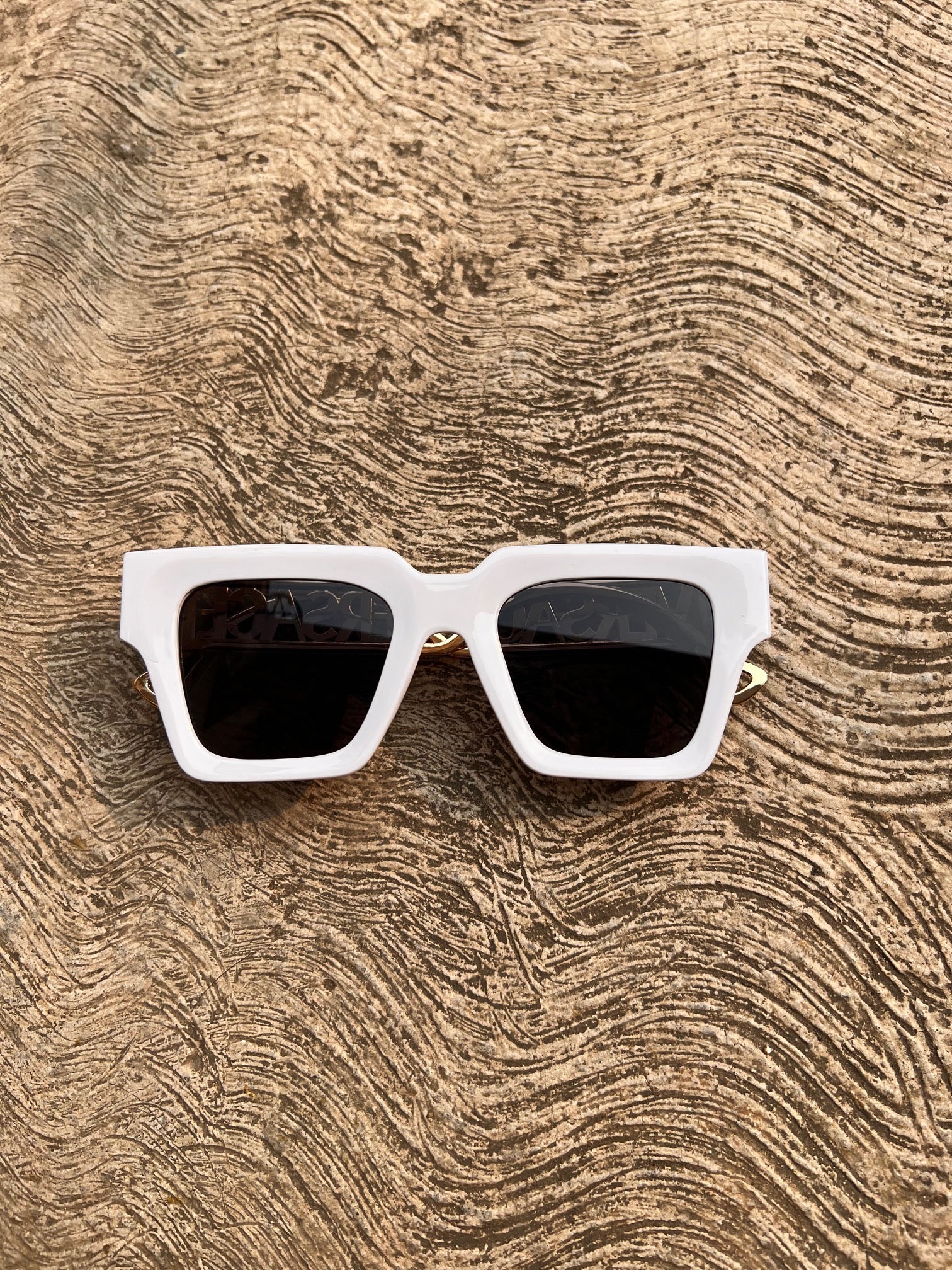 Lentes Versace Blancos Cat Eye Patillas Gold