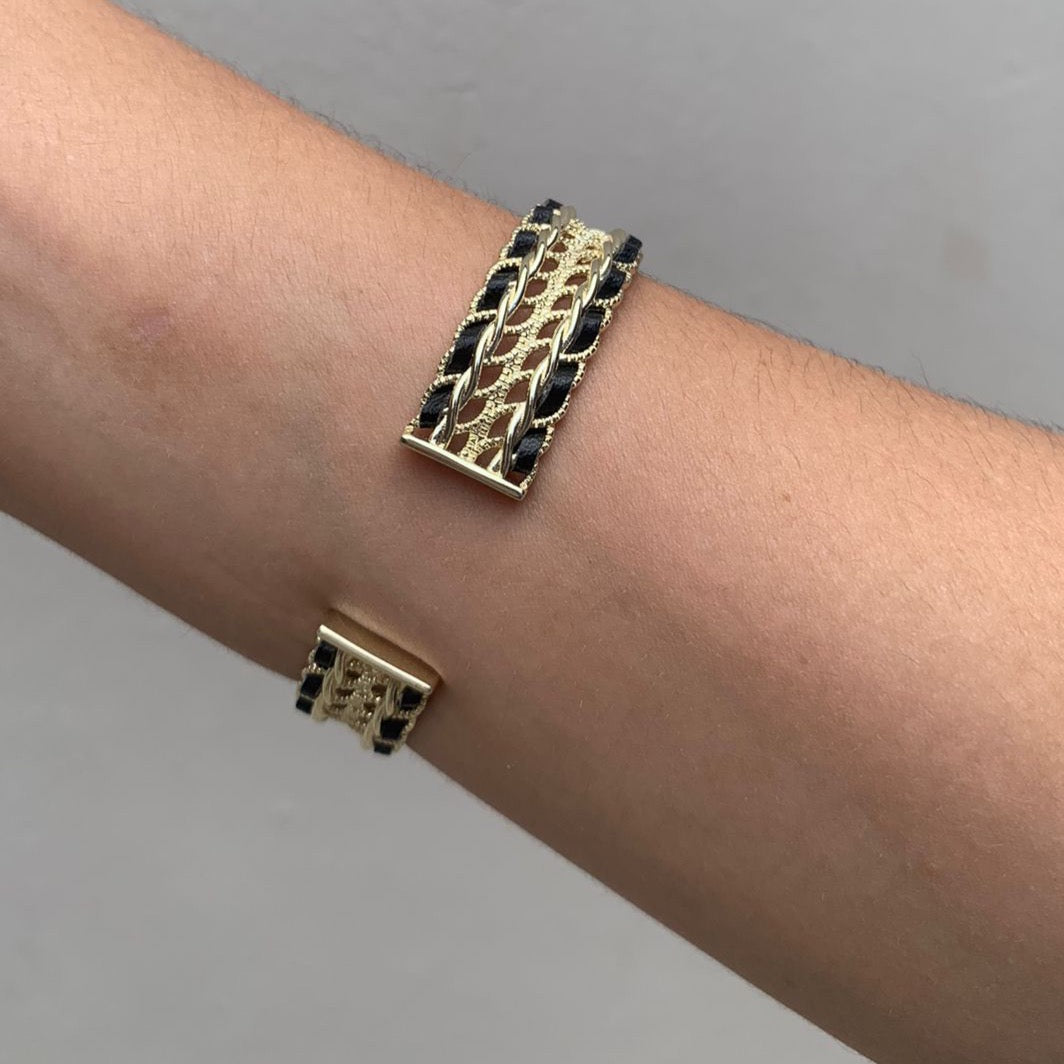 Bangle Chanel Black & Gold