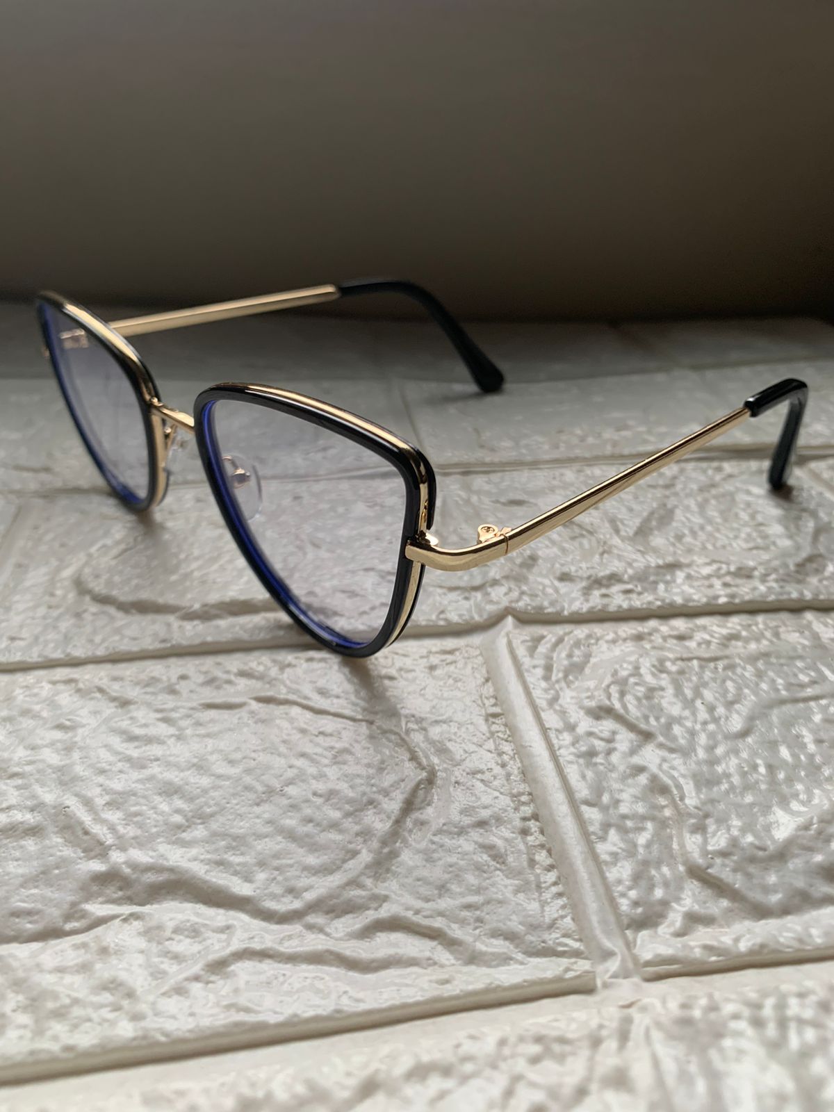 Lentes Cat Eye Skinny Black/Gold