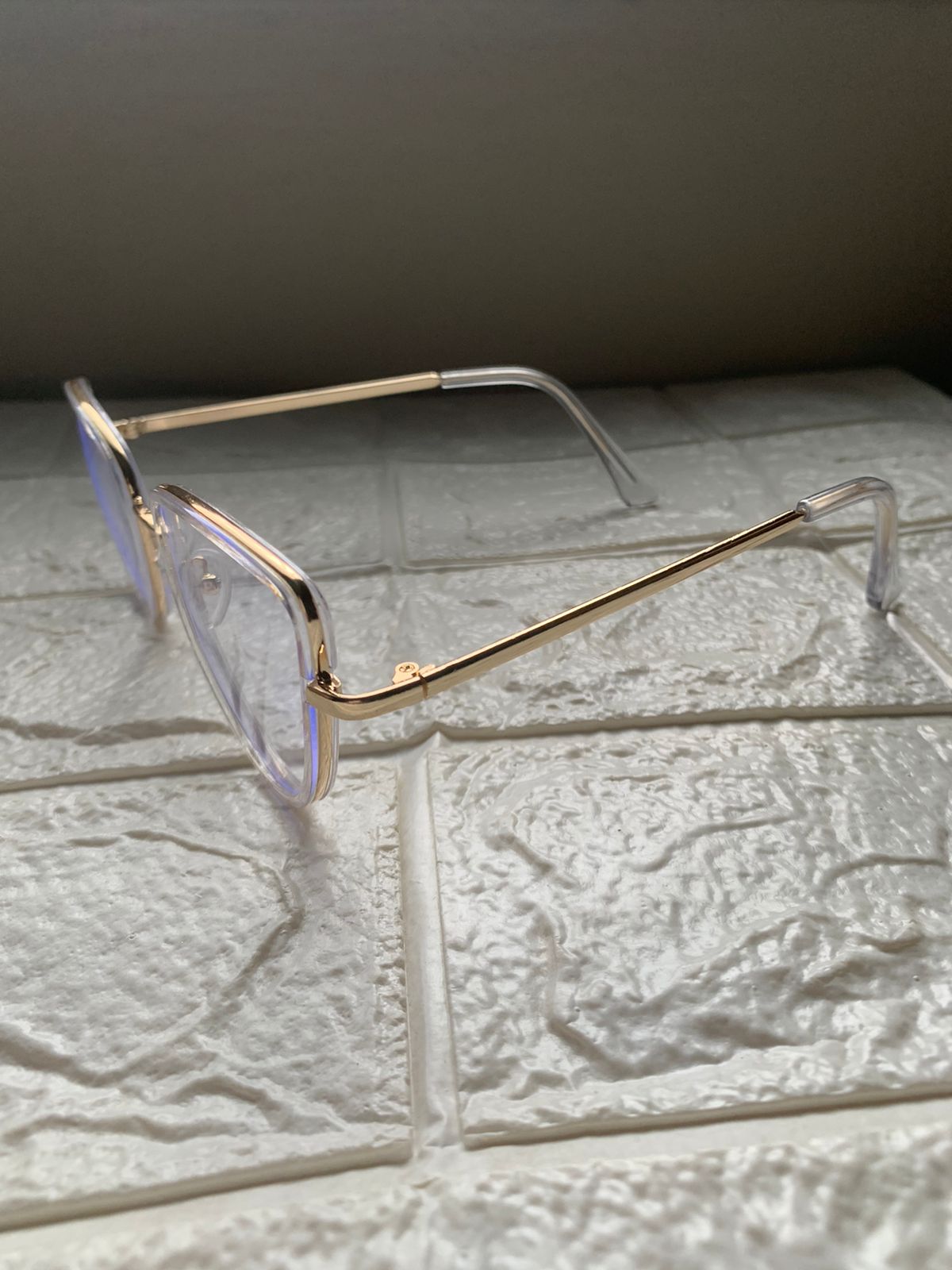 Lentes Cat Eye Skinny Clear/Gold