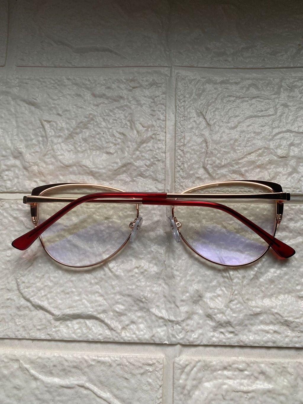 Lentes Cat Eye Gold Mini Esquinas Red