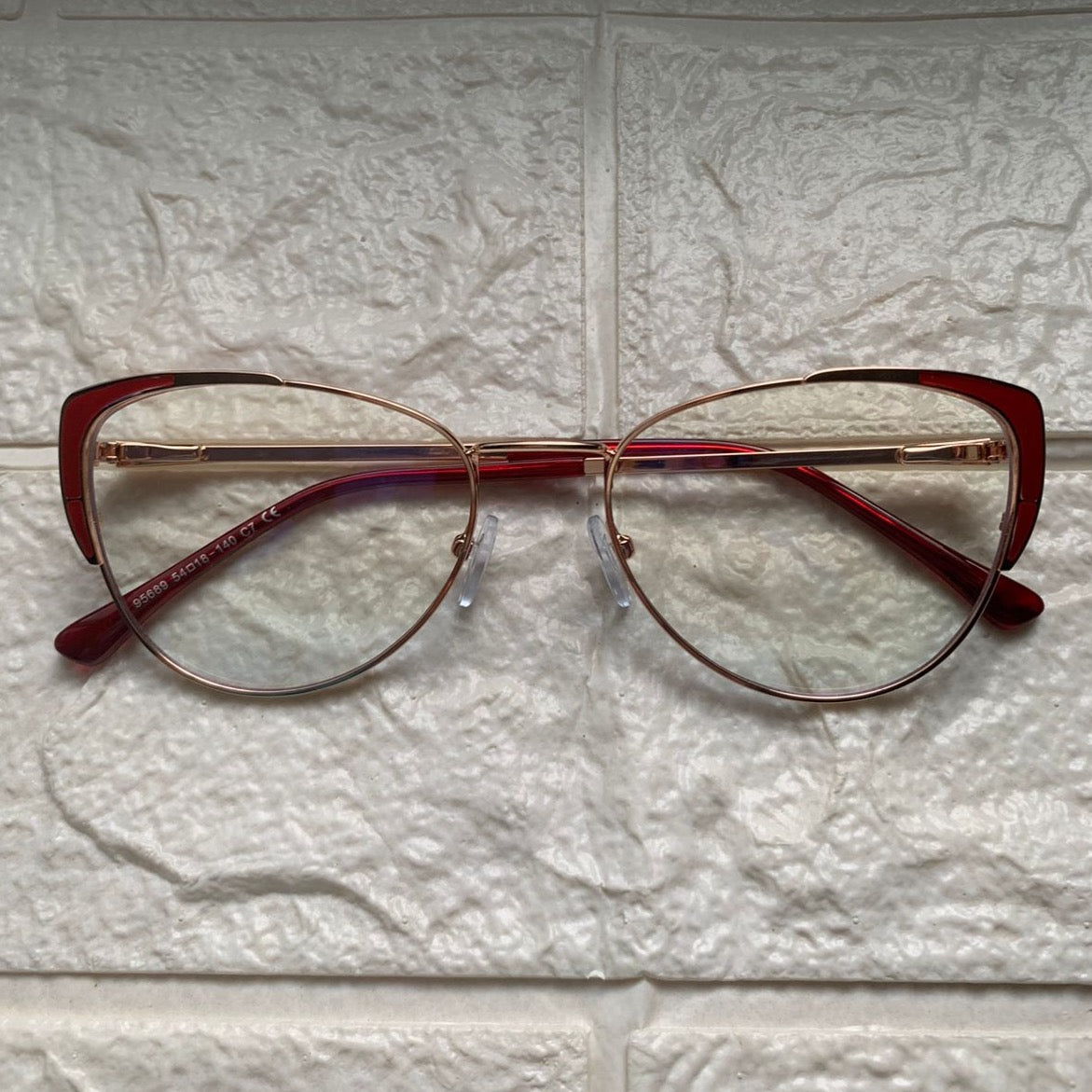 Lentes Cat Eye Gold Mini Esquinas Red