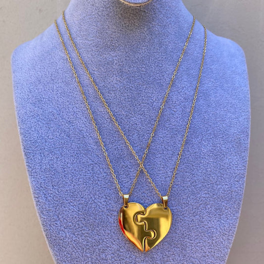 Cadena Corazon Doble 2 en 1