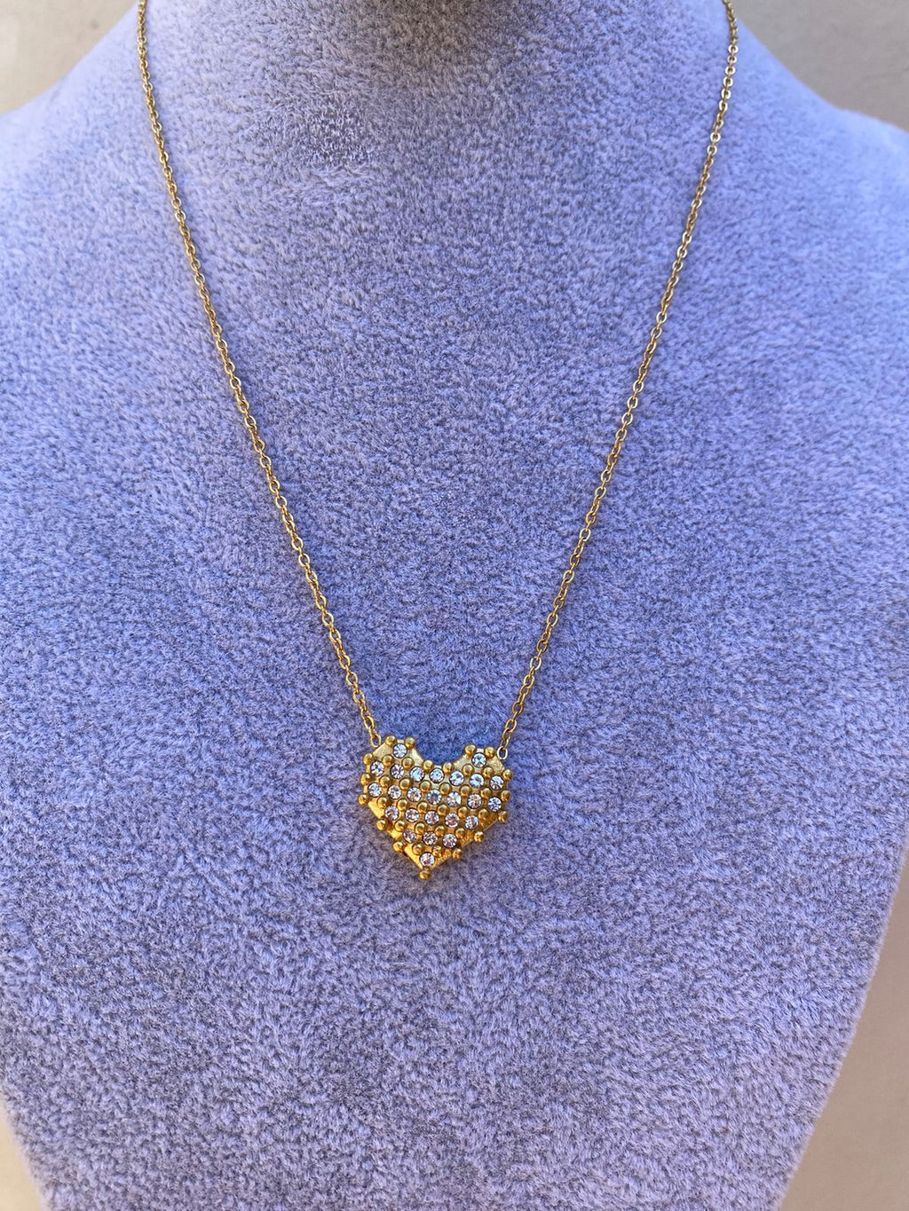 Cadena Gold Heart Full Brillo
