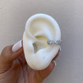 Earcuff Silver Hojitas Zirconias Brillantes