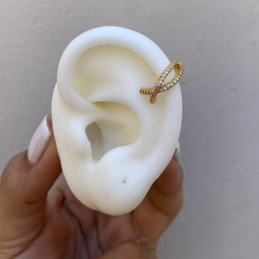 Earcuff X Gold con Zirconias