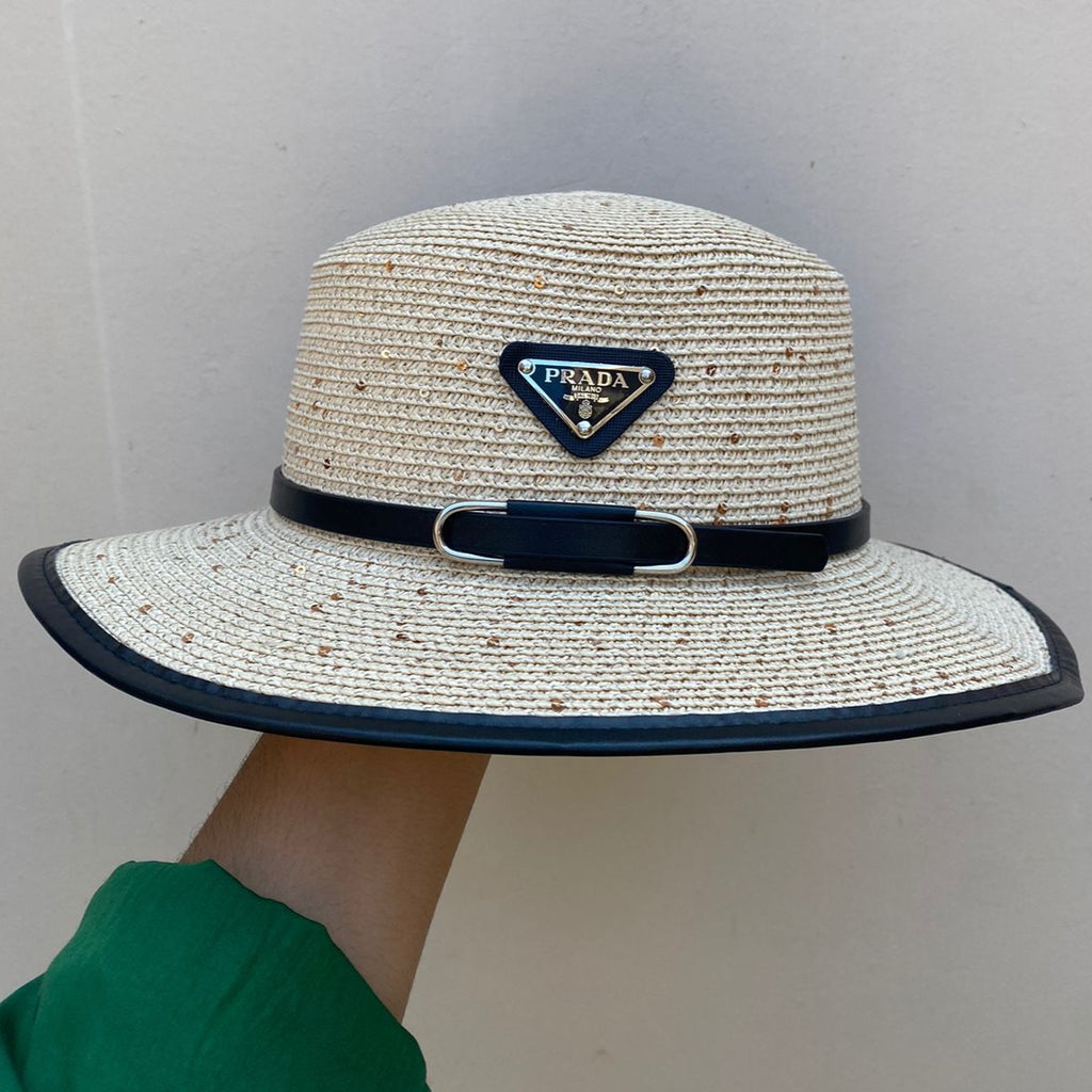 Hat Prada Beige con Brillos