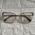 Lentes Cat Eye Gold Esquinas Cuadradas Negras