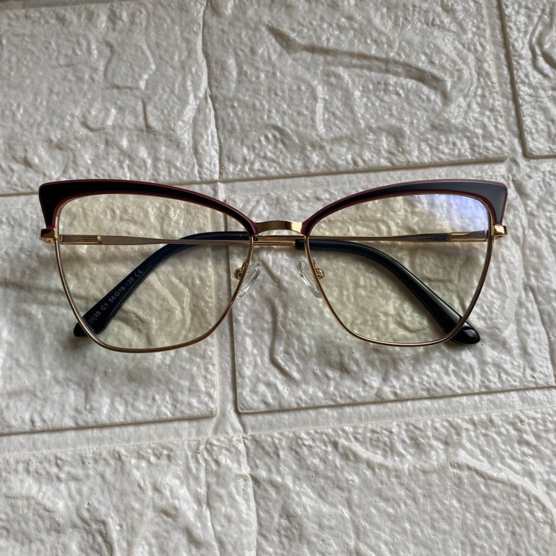 Lentes Cat Eye Gold Top Ocre