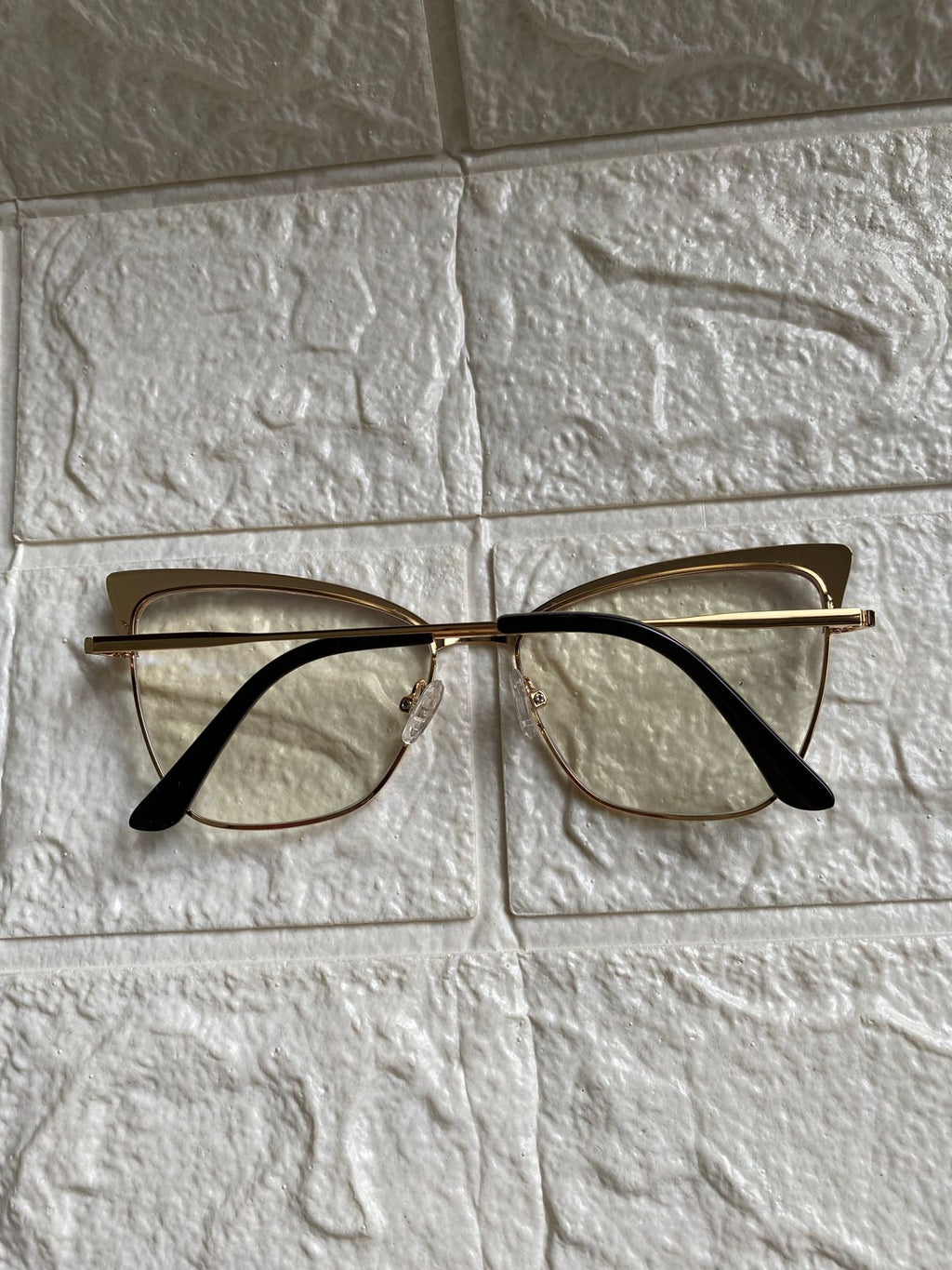 Lentes Cat Eye Gold Top Ocre