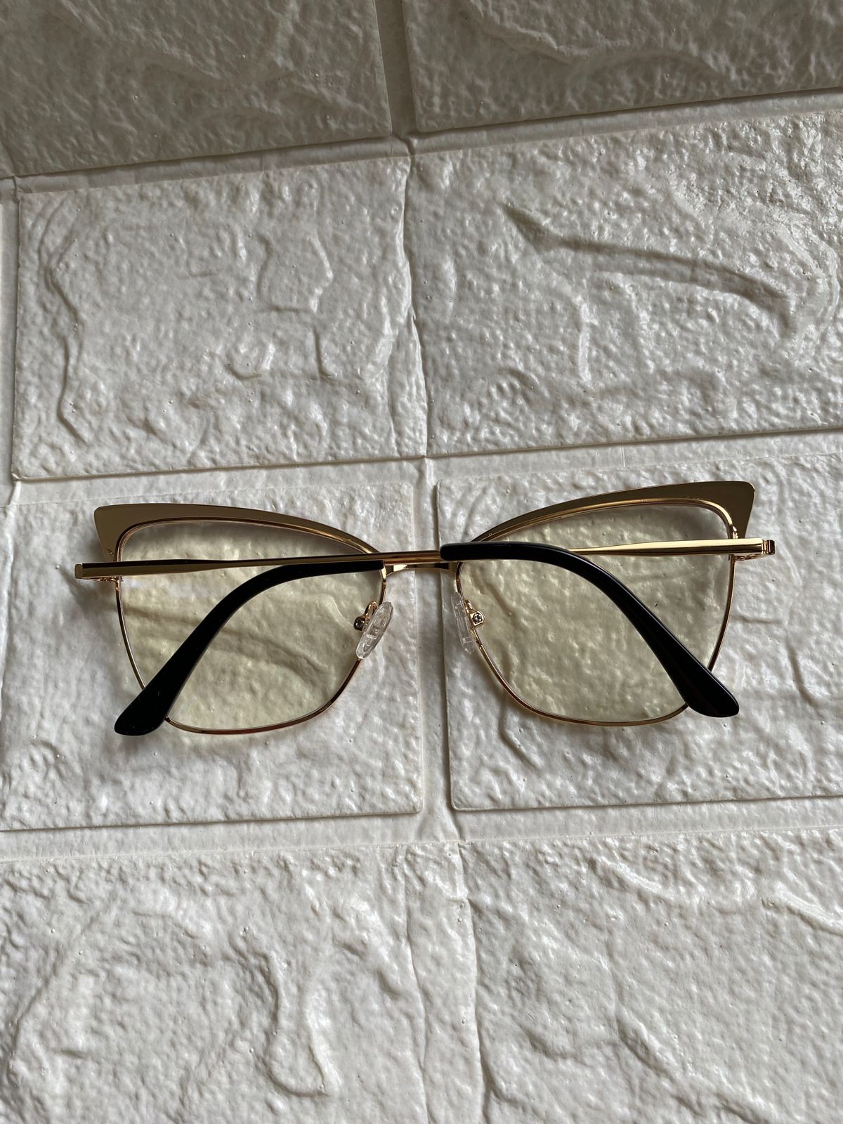 Lentes Cat Eye Gold Top Ocre