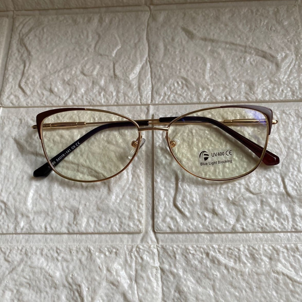 Lentes Cat Eye Gold Mini Detalles Cafe