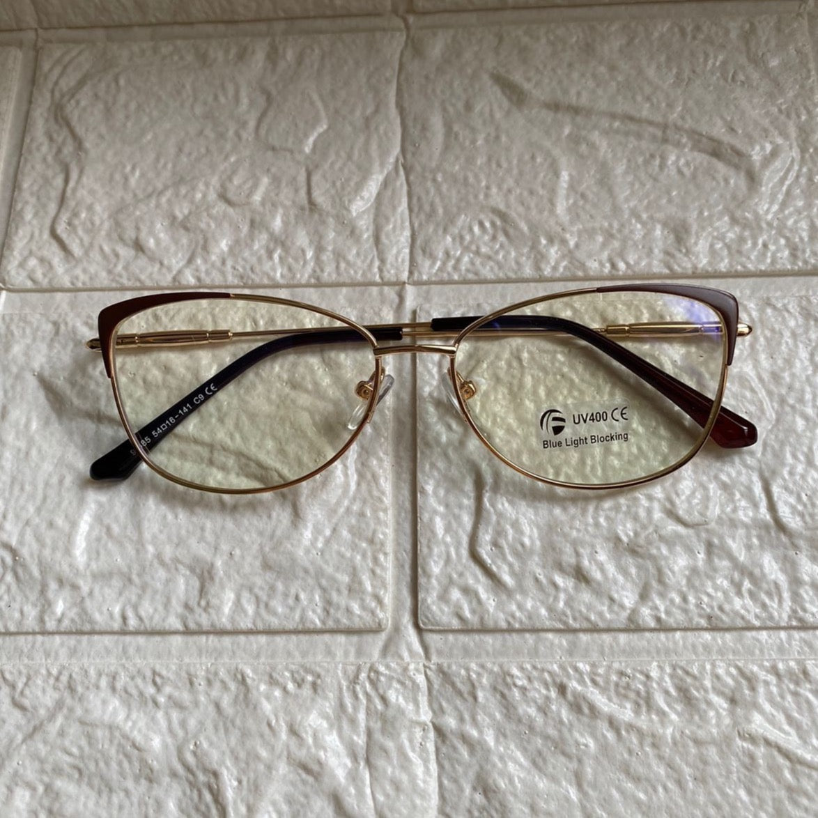 Lentes Cat Eye Gold Mini Detalles Cafe