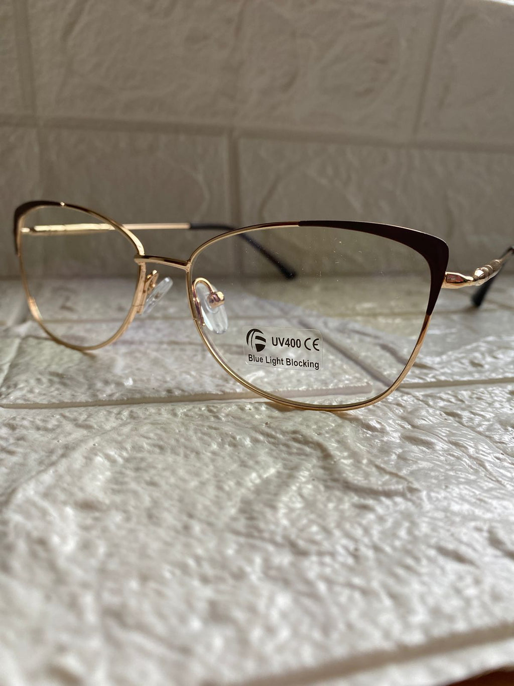 Lentes Cat Eye Gold Mini Detalles Cafe