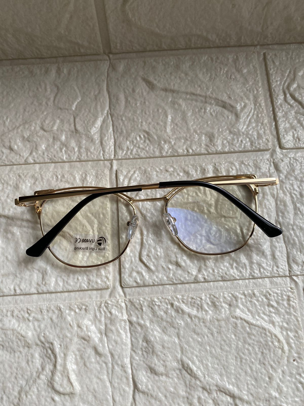 Lentes Cat Eye Doble Gold y Esquinas Negras