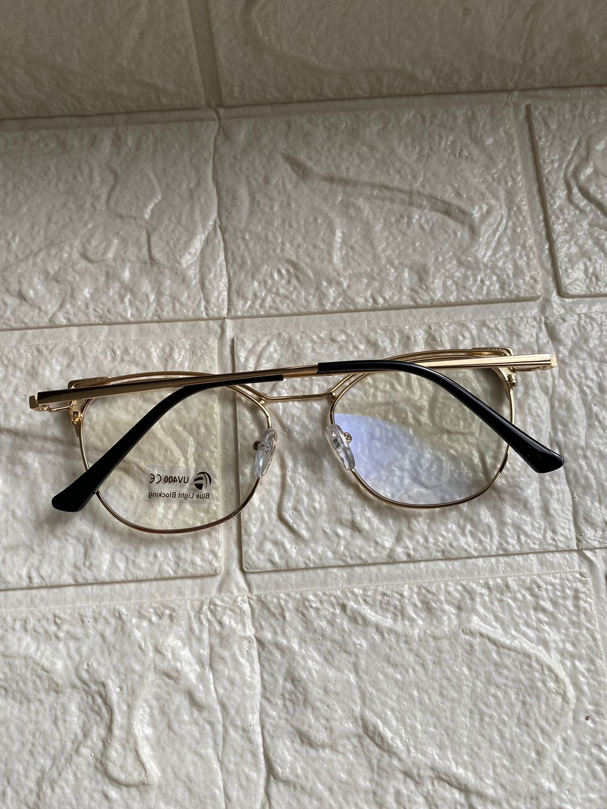 Lentes Cat Eye Doble Gold y Esquinas Negras