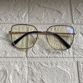 Lentes Semihexagonales Metal Gold/Negro
