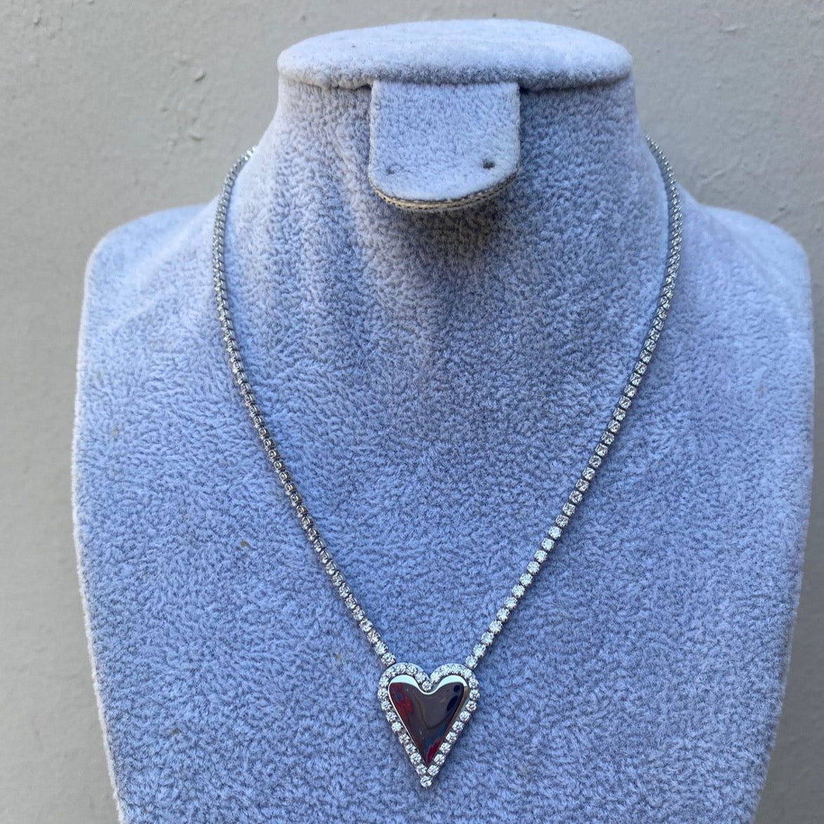 Cadena Tenis Heart Silver