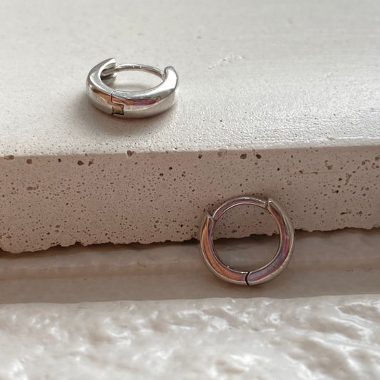 Mini Hoops Silver Plane 6mm