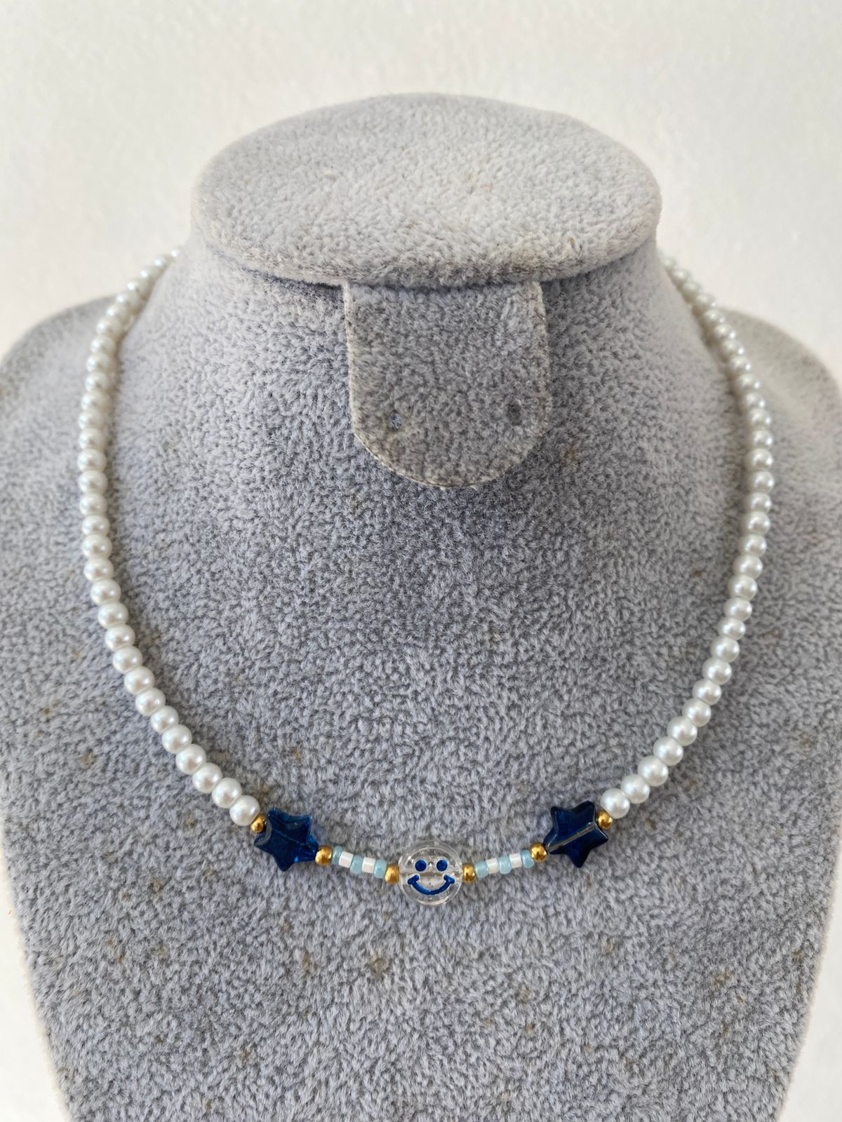 Chocker Blue Happy Face
