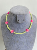 Chocker Amarillo Flores Hawaii Rosadas