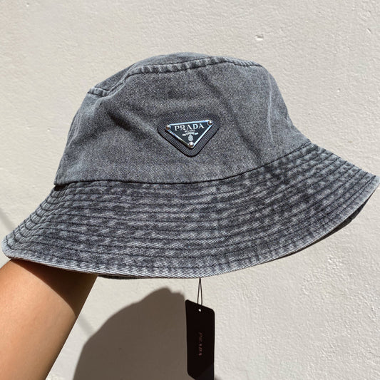 Bucket Hat Prada Black Denim