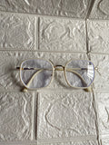 Lentes Semihexagonales Blancos con Dorado