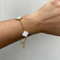 Brazalete Van Cleef Gold con Blanco
