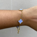 Brazalete Van Cleef Gold Trebol Lila