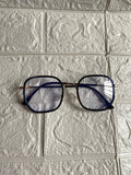 Lentes Semicuadrados Negros con Dorado