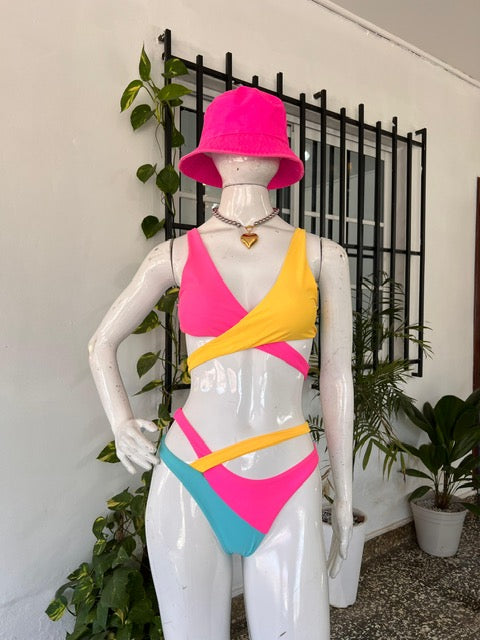 Traje de Baño Multicolor Traslapado
