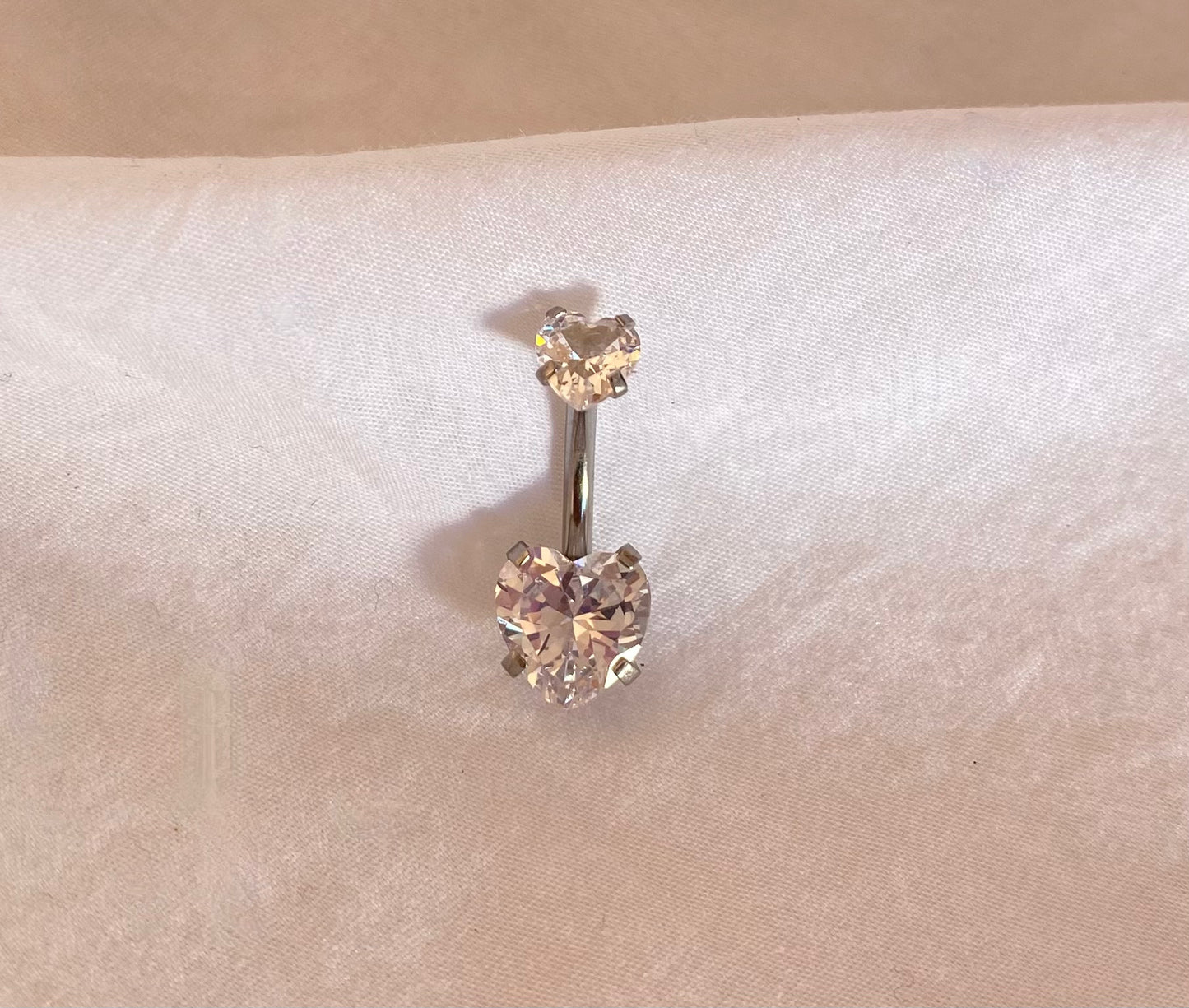 Piercing Ombligo Corazón Clear